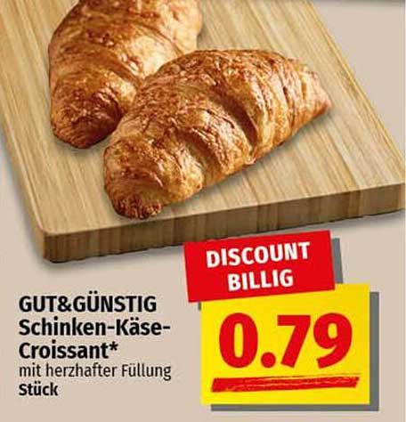 GUT& GÜNSTIG Schinken-Käse-Croissant* mit herzhafter Füllung