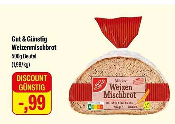 Gut & Günstig Weizenmischbrot 500g Beutel