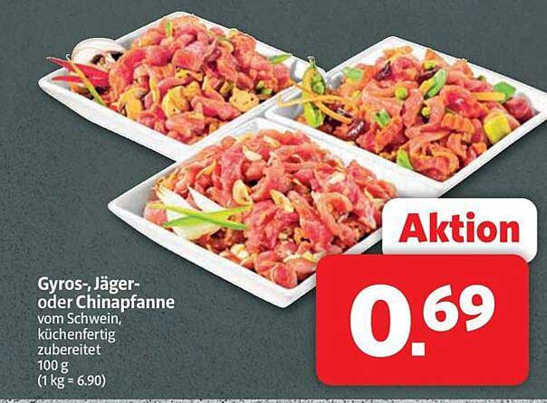 Gyros-, Jäger- oder Chinapfanne vom Schwein, küchenfertig zubereitet