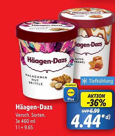 Häagen-Dazs Eiscreme, verschiedene Sorten, 460 ml
