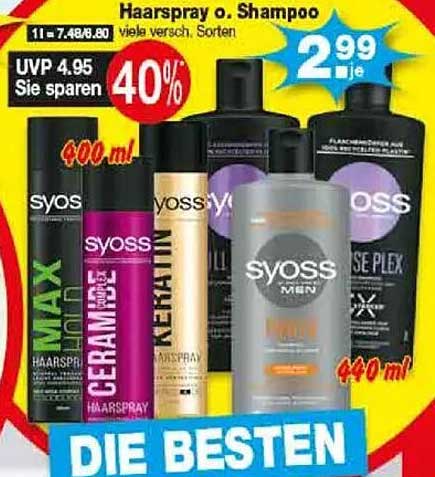 Haarspray oder Shampoo Syoss zum Angebotspreis