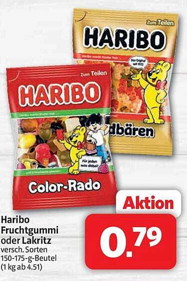 Haribo Fruchtgummi oder Lakritz 150-175 g-Beutel