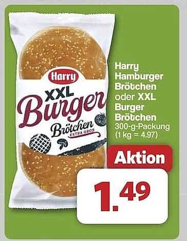 Harry Hamburger Brötchen oder XXL Burger Brötchen 300-g-Packung