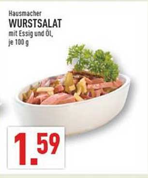 Hausmacher Wurstsalat mit Essig und Öl, je 100 g