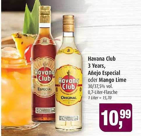 Havana Club 3 Years, Añejo Especial oder Mango Lime