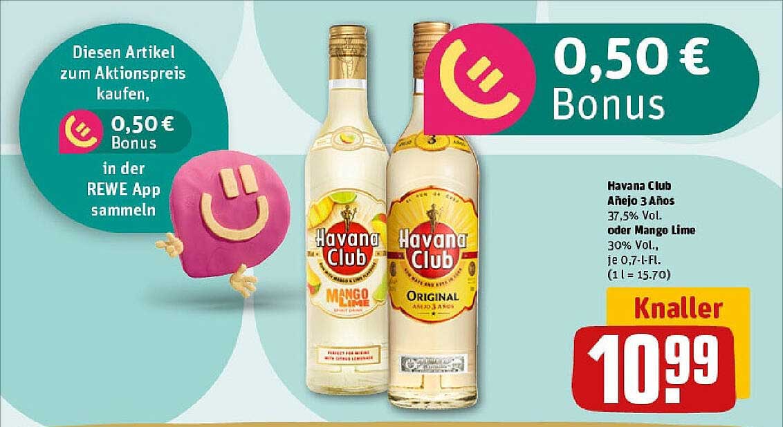 Havana Club Añejo 3 Años oder Mango Lime 0,7l Flasche