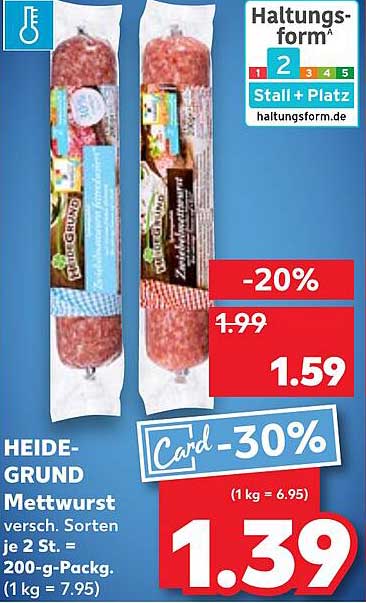 HEIDE-GRUND Mettwurst, verschiedene Sorten, 200-g-Packung