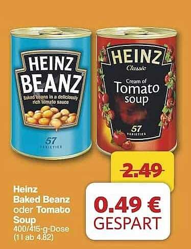 Heinz Baked Beanz oder Tomato Soup 400/415-g-Dose