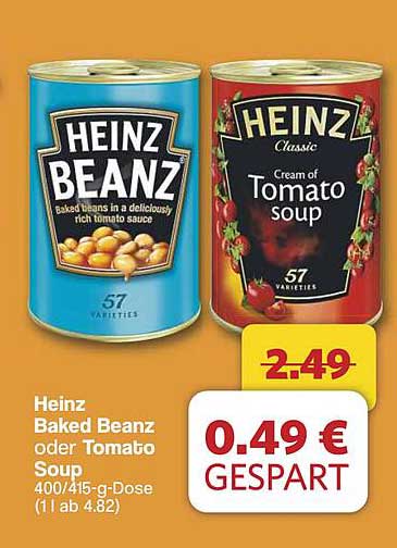 Heinz Baked Beanz oder Tomato Soup