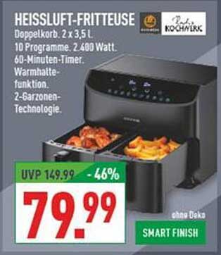 HEISSLUFT-FRITTEUSE Doppelkorb 2 x 3,5 L