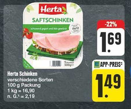Herta Saftschinken verschiedene Sorten 100 g Packung