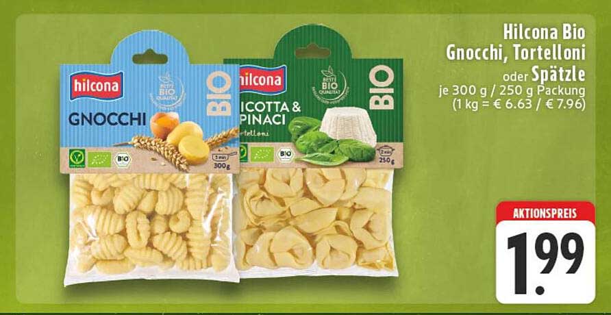 Hilcona Bio Gnocchi, Tortelloni oder Spätzle