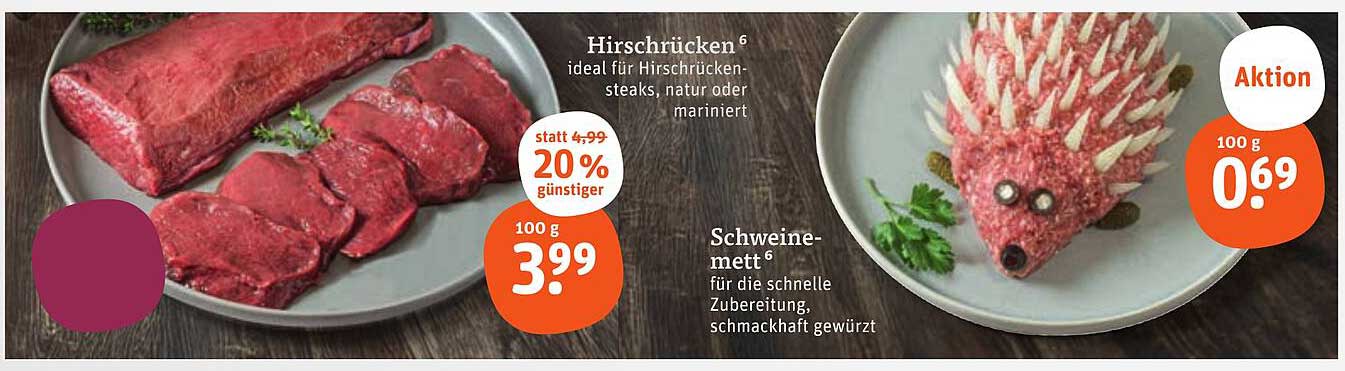 Hirschrücken - ideal für Hirschrücken-Steaks, natur oder mariniert