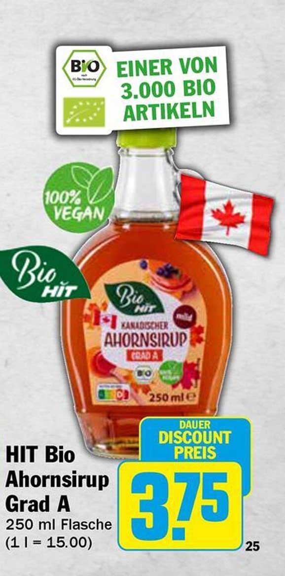 HIT Bio Ahornsirup Grad A 250 ml