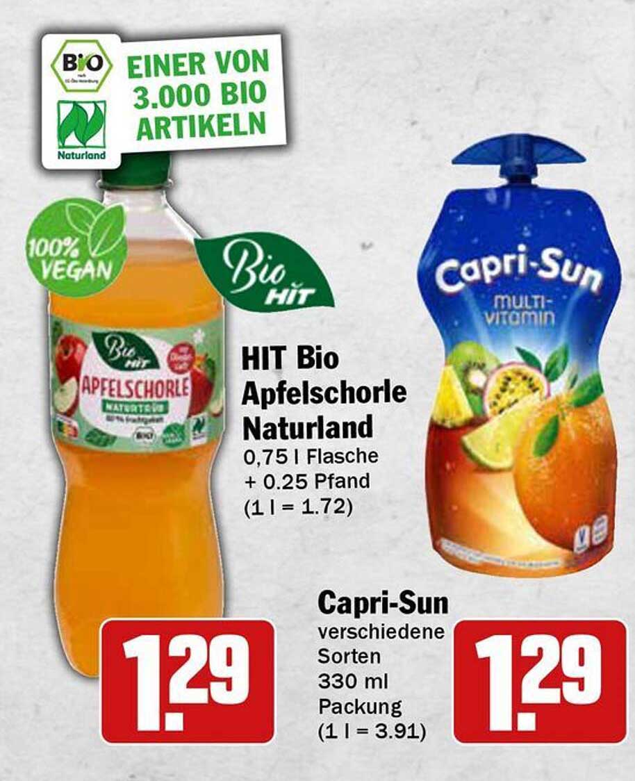 HIT Bio Apfelschorle Naturland 0,75 l
