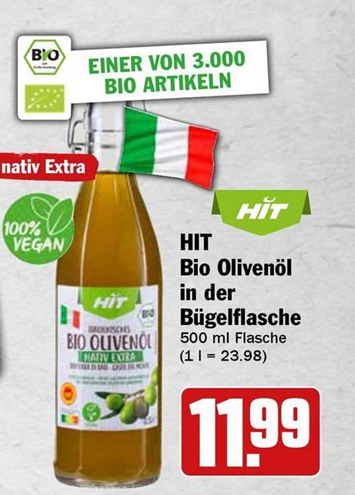 HIT Bio Olivenöl in der Bügelflasche 500 ml
