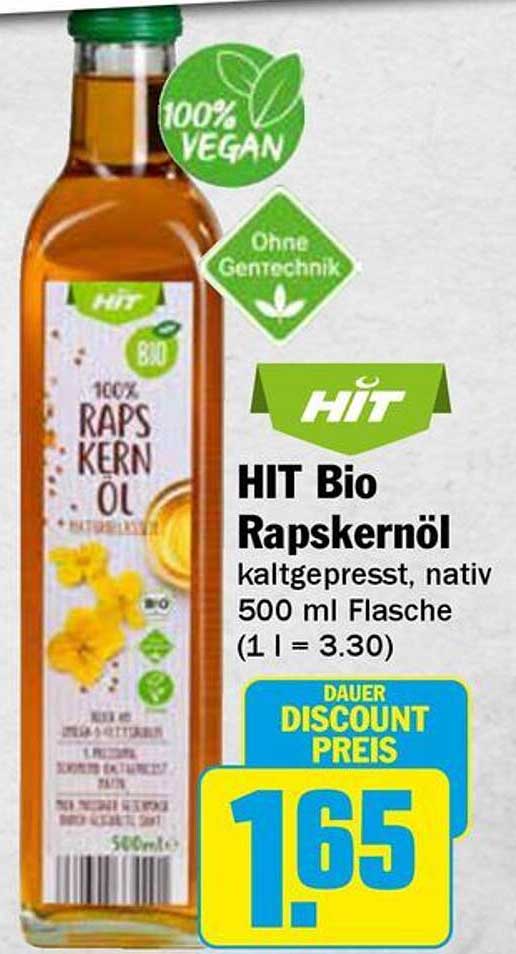 HIT Bio Rapskernöl kaltgepresst, nativ 500 ml