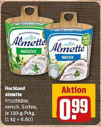 Hochland Almette Frischkäse - verschiedene Sorten