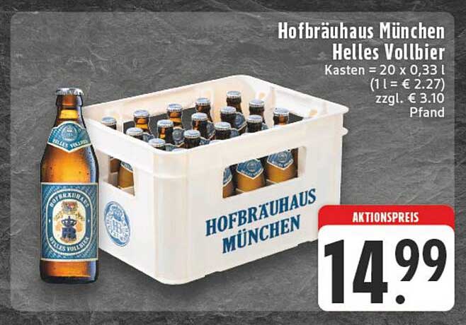 Hofbräuhaus München Helles Vollbier - Kasten 20 x 0,33 l