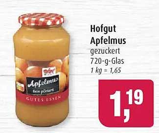 Hofgut Apfelmus gezuckert 720-g-Glas