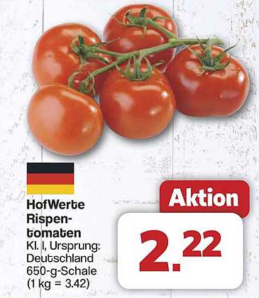 HofWerte Rispen-Tomaten 650-g-Schale