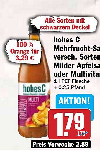 hohes C Mehrfrucht-Saft 1 L PET Flasche