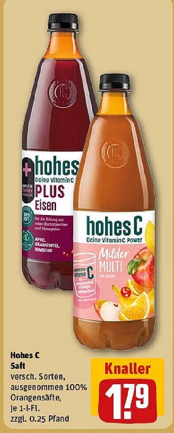 Hohes C Saft - verschiedene Sorten, ausgenommen 100% Orangensäfte