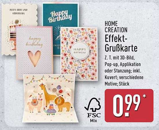 HOME CREATION Effekt-Grußkarte
