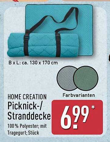 HOME CREATION Picknick-/Stranddecke 130 x 170 cm
