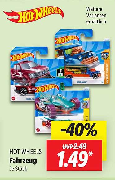 HOT WHEELS Fahrzeug Je Stück