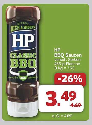 HP BBQ Sauce versch. Sorten 465-g-Flasche
