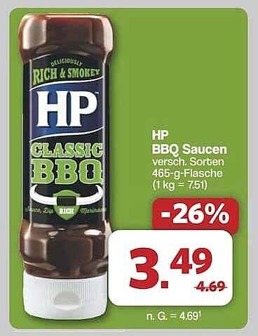HP BBQ Sauce verschiedene Sorten 465-g-Flasche