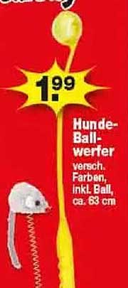 Hundeballwerfer, verschiedene Farben, inkl. Ball, ca. 63 cm