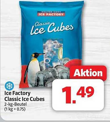 Ice Factory Classic Ice Cubes 2-kg-Beutel