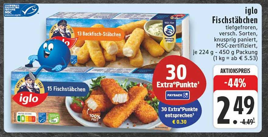 Iglo Fischstäbchen, tiefgefroren - verschiedene Sorten