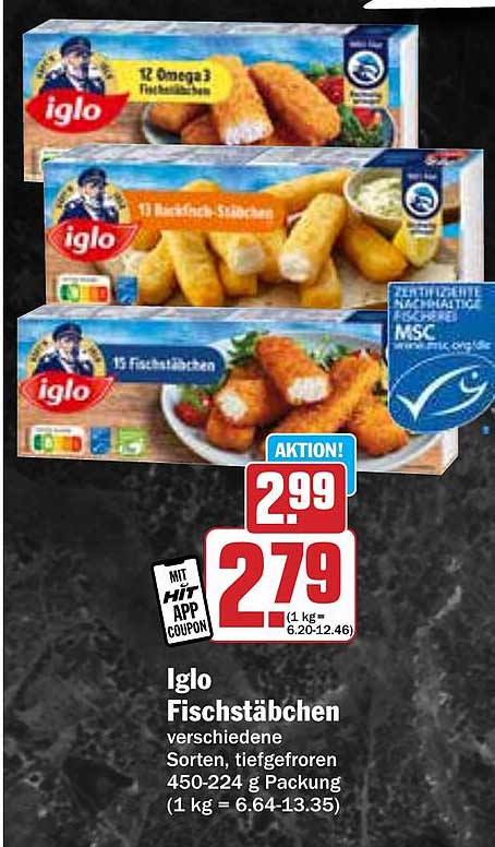 Iglo Fischstäbchen verschiedene Sorten, tiefgefroren 450-224 g Packung