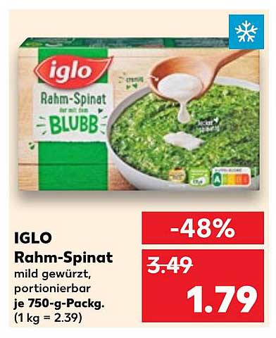 IGLO Rahm-Spinat 750 g - mild gewürzt