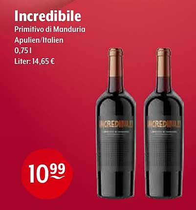 Incredibile Primitivo di Manduria Apulien/Italien 0,75l