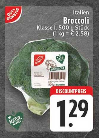 Italien Broccoli Klasse I, 500 g Stück