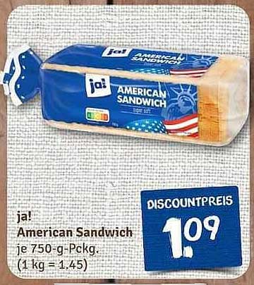 ja! American Sandwich 750-g-Packung
