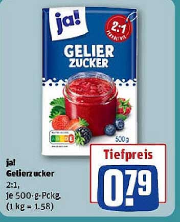 ja! Gelier Zucker 2:1, je 500-g-Packung