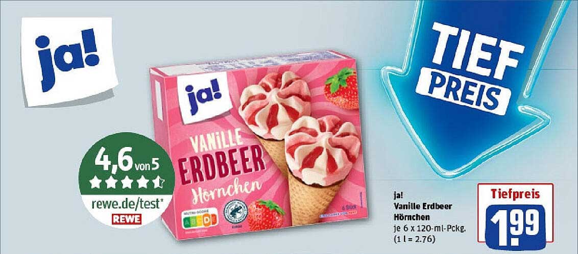 ja! Vanille Erdbeer Hörnchen
