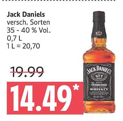 Jack Daniels Whiskey 0,7 L - Jetzt zugreifen!
