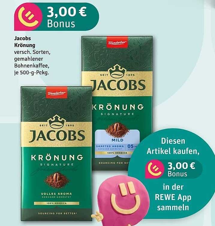 Jacobs Krönung gemahlener Bohnenkaffee, 500-g-Packung
