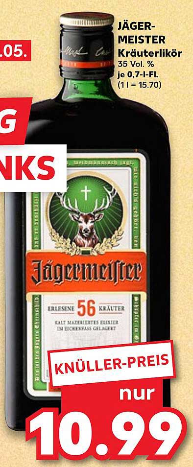 JÄGERMEISTER Kräuterlikör 0,7 l – Knüller-Preis!