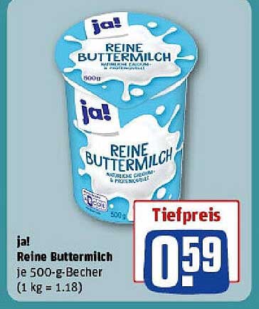 jal Reine Buttermilch 500-g-Becher