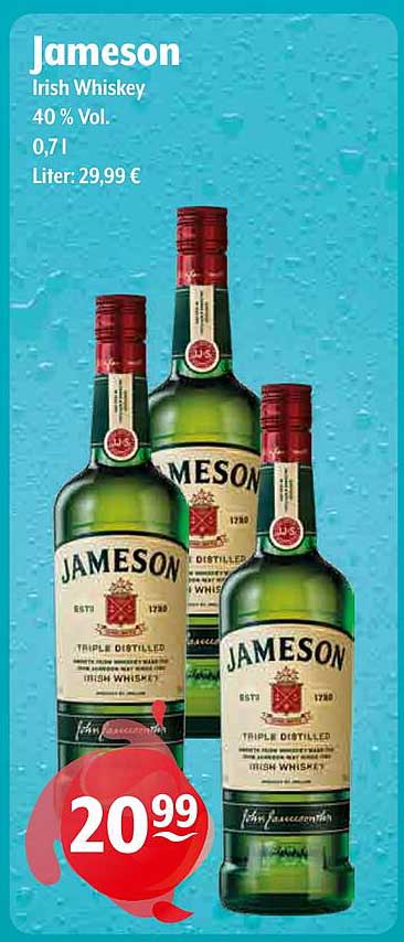 Jameson Irish Whiskey 0,7 l - 40 % Vol.