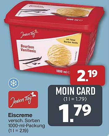 Jeden Tag Bourbon Vanilleeis 1000 ml