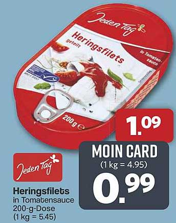 Jeden Tag Heringsfilets in Tomatensauce 200-g-Dose