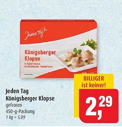 Jeden Tag Königsberger Klopse gefroren 450-g-Packung
